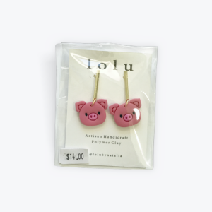 Pink Pig Earrings