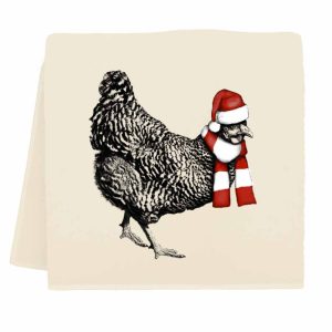Santa Hen Tea Towel