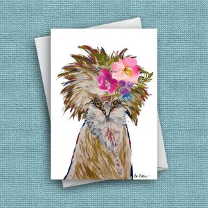 Bright Blooms Chicken Card 'Lola', Cute Chicken Card