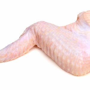 Organic Chicken Wing cut in white background