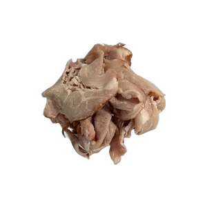 Sliced Deli Ham Slices Smoked, lumped together, in White background