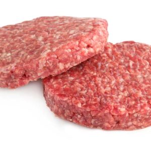 2/8 Beef Patties, 2 pieces, on white background