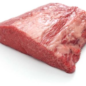 A premium cut of our amazing brisket on White Background