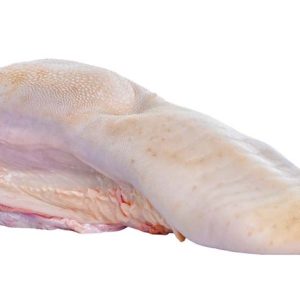 Raw Organic Beef Tongue on White Background