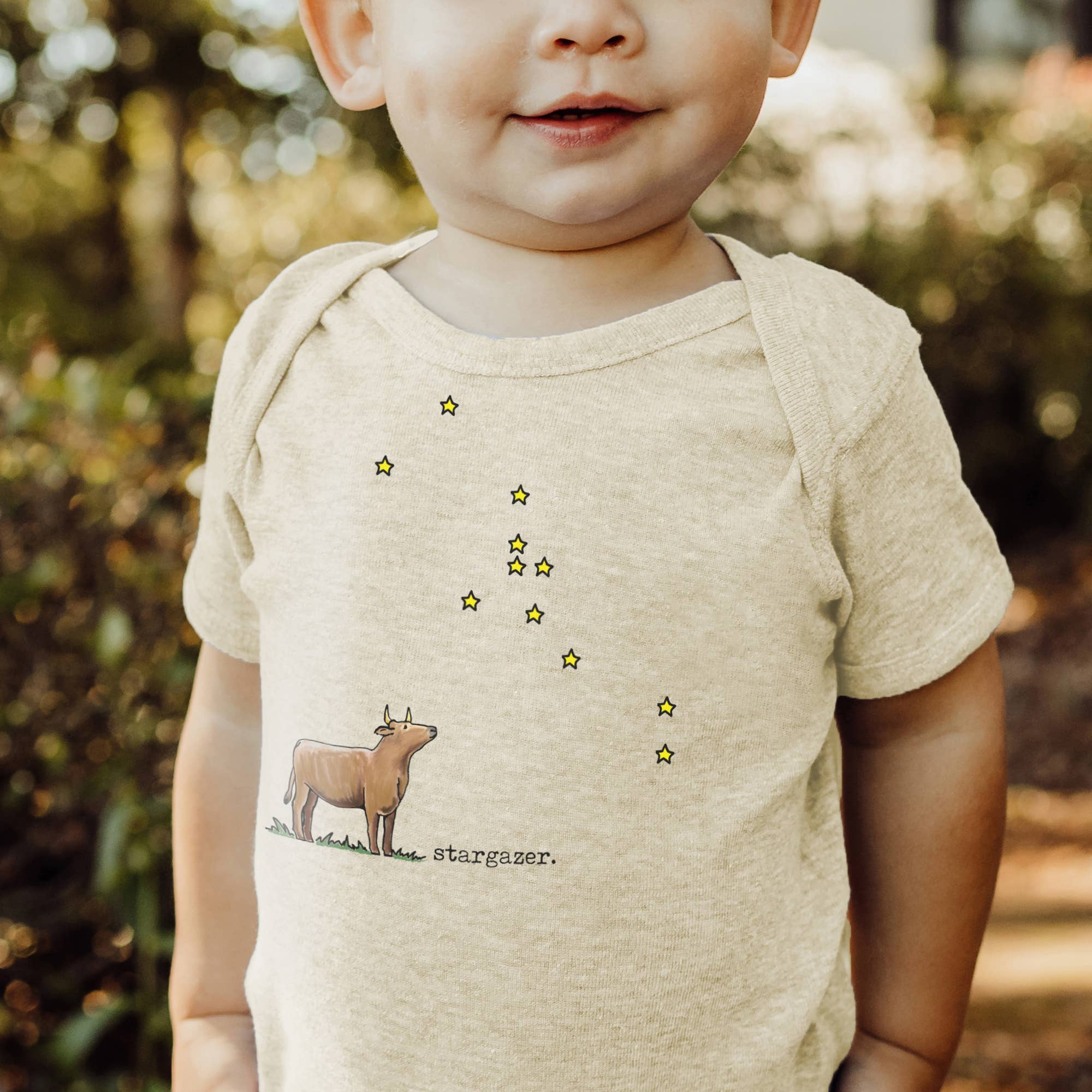 Stargazer Cow Baby Onesie | Farm Animals in Space