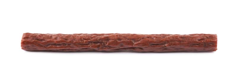 One Piece of Grass Fed Sweet Devon Beef Sticks on White Background