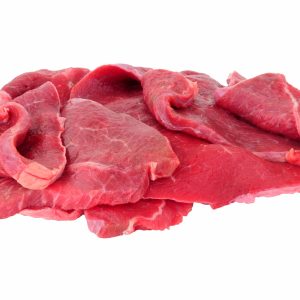 A lump of our Beef Chipsteaks on a white background