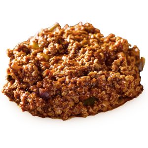 Sloppy Joe Ground Beef tasetefully set in white background