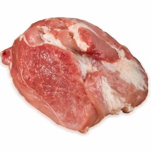 Our pork shoulder for picnic premium cut on white background