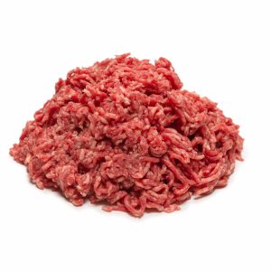 A Stack of Pork Hot Italian Loose on White Background