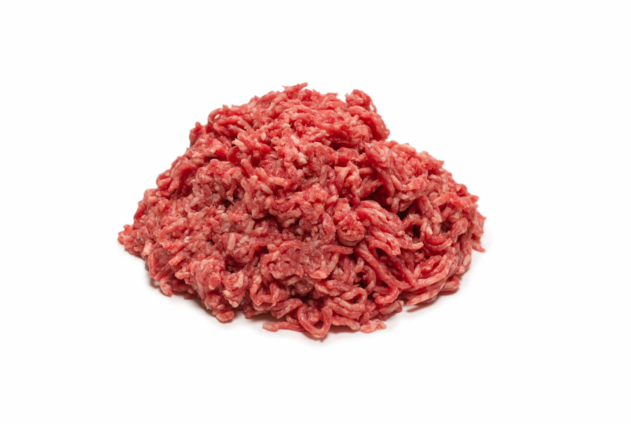 A Stack of Pork Hot Italian Loose on White Background
