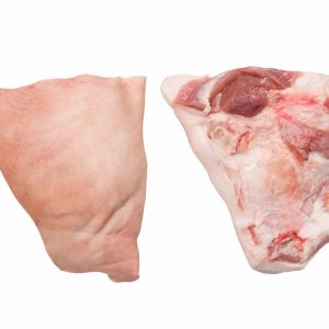 Two back to back photos of Grass Fed Pork Jowl in Ellicott City on White background
