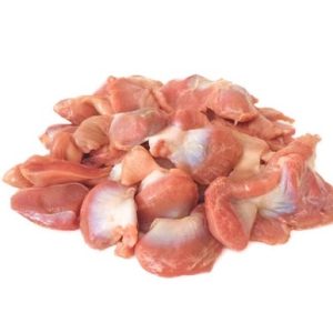 Soy Free and Pasture Raised Chicken Gizzards on White Background