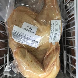 Free Range Soy Free Half Chicken in vacuum sealed packaging
